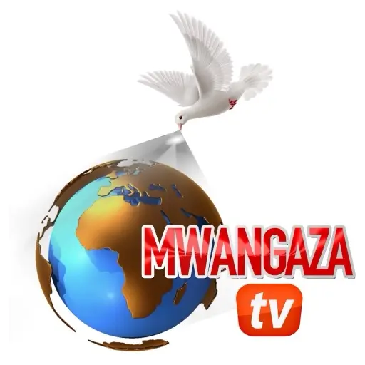 Mwangaza TV logo: a dove above a globe